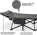 Northroad Camping Cot for Adults with Cushion and Pillow, Portable Folding Bed for Sleeping, Lightweight Tent cot with Carry Bag Supports 450 lbs (Grey)