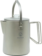 Valtcan Titanium Percolator Coffee Maker World's First Full Titanium, 6-Cup 1.5L, 395g Ultralight, No Metallic Taste, CNC Filter, Glass Brew Viewer, Campfire & Stovetop, Grade 1 Ti, Carry Case