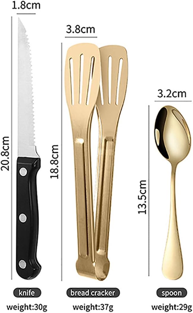 Travel Portable Gold Silverware Set With Case Stainless Steel Camping Flatware Set 11 Piece Modern Cutlery Tableware Utensils Set for Picnic and Other Outdoor Activities Mirror Polished