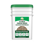 Valley Food Storage Freeze Dried Sausage Crumbles | 10-Bag Bucket, 85 oz | Premium Emergency Food Supply, 25 Year Shelf Life | Prepper Supplies, Survival Food, Camping & Off-Grid Living | Packaged in USA