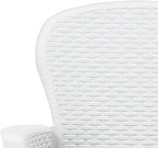 Patio Chairs ,Dining Chairs,Camping Chair,Study Chair,Coffee Chair,Beach Chair,Garden Chairs,Patio Funiture,for Deck, poolside,Camping,Beach,Campsite,2 pcs with Cushion White Plastic Rattan Look