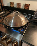 Griddle Accessories Pot Wok Lids - Heavy Duty 12 Inch Round Basting Cover - Stainless Steel - Cheese Melting Dome and Steaming Cover - Best for Use in Flat Top Grill Cooking Indoor Outdoor- 2 Domes