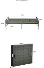 Steel Folding Camping Cot Outdoor Metal Beds Folding Bed,Single Bed Frame Metal Bunk Bed with Mattress Bedroom Furniture