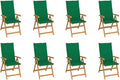 Reclining Patio Chairs with Cushions 8 pcs,Outdoor Folding Chair,Lounge Chair,Portable Camping Chair,Tanning Chairs for Outside,Garden Chair,for Outdoor Patio, Campsite, or Yard,Solid Teak Wood