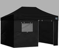 Eurmax USA Full Zippered Walls for 10 x 15 Easy Pop Up Canopy Tent,Enclosure Sidewall Kit with Roller Up Mesh Window and Door 4 Walls ONLY,NOT Including Frame and Top（Black）