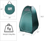 Pop Up Camping Shower Tent, Waterproof Privacy Tent for Portable Toilet, Shower and Changing Room for Outdoors, Rain Shelter with Window & Utility Accessories - Sturdy and Easy Fold (Army Green)