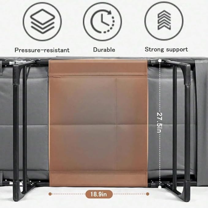 Portable Folding Bed Cot Recliner 6 Position Adjustable Backrest with Pillow Heavy Duty Steel Frame for Camping Office Nap Indoor Outdoor Use (Extra Large(78in))