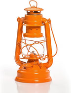 Feuerhand Outdoor Kerosene Fuel Lantern, German Made Weather Resistant Baby Special 276 Galvanized Hurricane Lamp for Camping or Patio, 10 Inches, Pastel Orange