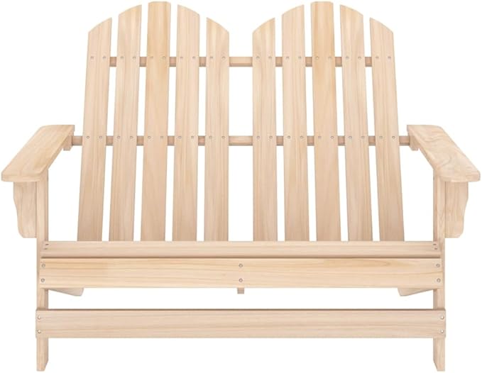 2-Seater Patio Adirondack Chair,Outdoor Chairs,Leisure Chair,Reception Chair,Garden Chair,Decorative Chair,Camping Chair,Conversation Chair,for Patio,Balcony,Party,Solid Wood Fir