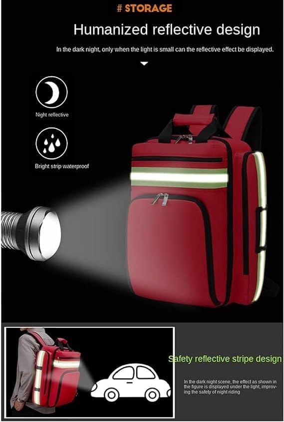 Empty First Aid Backpack Camping Emergency, Medical Bag Responder Storage Survival Trauma for Hiking(A02)