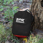 Fox Outfitters Neolite Double Camping Hammock - Lightweight Portable Nylon Parachute Hammock for Backpacking, Travel, Beach, Yard. Hammock Straps & Steel Carabiners Included (Red/Black)
