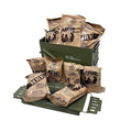Genuine US Military Meals Ready to Eat (MRE 1 random case of 12 complete meals) Packed in a Grade 1 previously issued U.S. Military M592 30MM Ammo Can – | Emergency Survival Food Supply | Waterproof Storage for Camping, Hunting & Disaster Preparedness