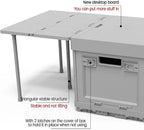 Folding Storage Camping Box with Table,3 in 1 Lightweight Camp Storage Box with Parking Warning Sign,Portable Foldable Compartment Table for Indoor, Outdoor, Fishing, BBQ, Picnic, Gray