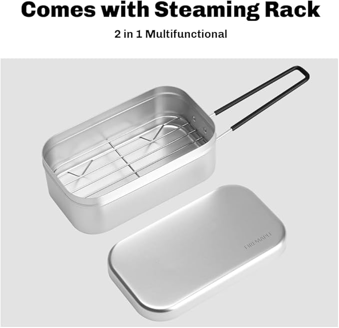 Fire-Maple Frost Bento Lunchbox Fast- Heating Camping Bowl, with a Foldable Handle(800ml), self reliance outfitters, ideal for travel, outside, camping