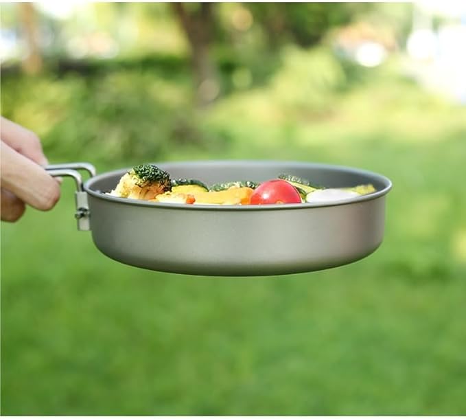 2-piece Pure Titanium Folding Pot Set, Portable Tableware, Suitable For Outdoor Camping