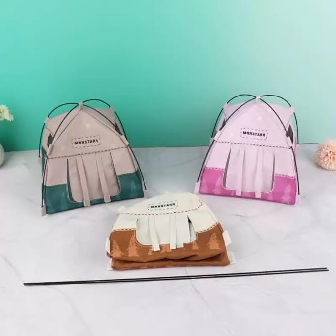 Mini Tent,Model Tent Decoration with Chair,1:12 Miniature Doll Camping Model Tents Movable Decorative Scene Accessories Photography Props Miniature Model Tent for Tiny Pets (pin k)