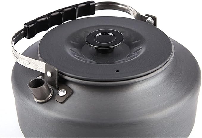 1.1L Portable Ultralight Outdoor Camping Tableware Hiking Collector Heat Ring Water Kettle Teapot Coffee Pot
