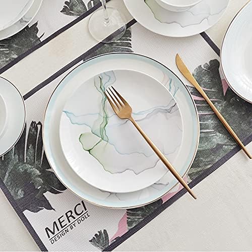 GaRcan Sudemota Dinner Plate Ceramic Dinnerware Set Kitchen Tableware Dinner Dish Ceramic Plates and Dishes Bowls 56Pcs Combination Dishes Set
