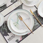 GaRcan Sudemota Dinner Plate Ceramic Dinnerware Set Kitchen Tableware Dinner Dish Ceramic Plates and Dishes Bowls 56Pcs Combination Dishes Set