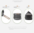 Camping Cookware Camping Utensils Dishes Cookware Set Picnic Hiking Heat Exchanger Pot Kettle Outdoor Tourism Tableware Survival Gear