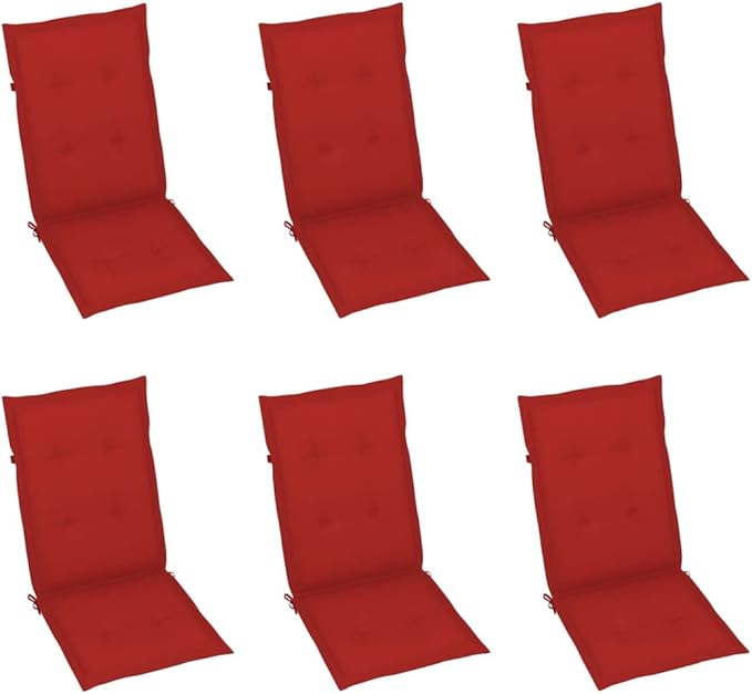 Patio Reclining Chairs,Camp Chair,Barbecue Chairs,Fishing Chairs,Bistro Chair,Coffee Chair,Patio Funiture,for Dining Room,Living Room,Study Room,Garden,6 pcs with Cushions Solid Acacia Wood