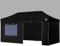 Eurmax USA Full Zippered Walls for 10 x 20 Easy Pop Up Canopy Tent,Enclosure Sidewall Kit with Roller Up Mesh Window and Door 4 Walls ONLY,NOT Including Frame and Top（Black）