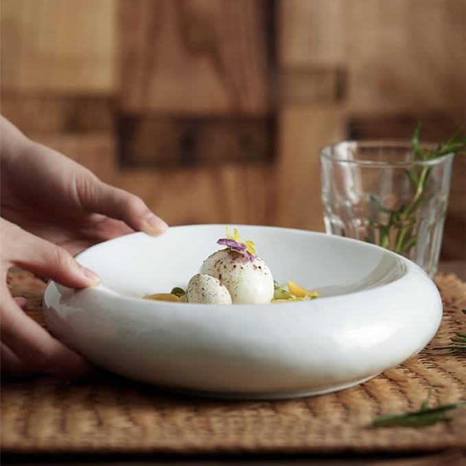 Camping Plates Serve Plate Tray Dinner Plate Creative Tableware Ceramic Commercial Kitchen Tableware Plate Decorative Plate(Medium)