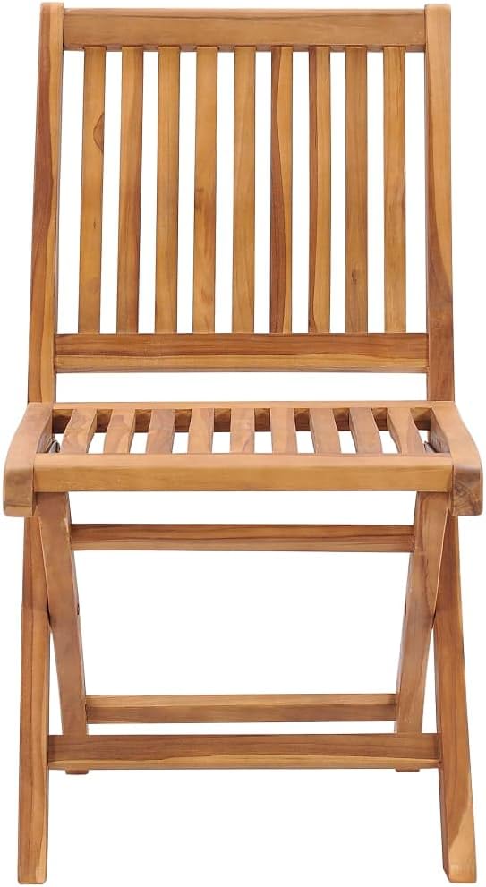 Foldable Teak Wood Garden Chair Set of 2, Anthracite, 22.8 x 18.3 x 34.6 in Portable Outdoor Seating with Weather Cushion, Compact Camping Chairs for Patio, Balcony, Picnic