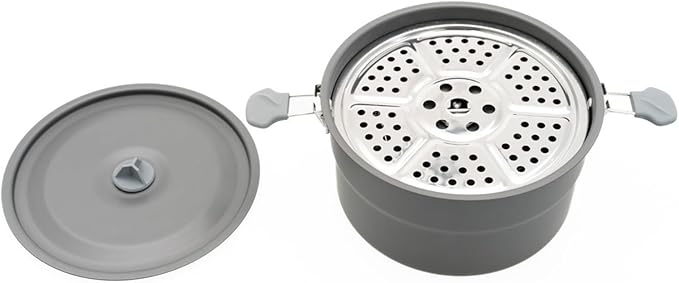 Outdoor Camping Pots Frying Pan with Folding Handle Aluminum Cooking Tableware for Hiking Picnics Fishing Mountaineering Outdoor Cooking Tableware for Hiking
