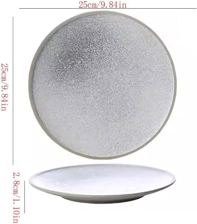 Camping Plates Minimalist Ceramic Dinner Plate Home Breakfast Tableware Western Steak Flat Decorative Plate