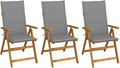 Folding Patio Chairs,Bistro Chair,Patio Funiture,Lawn Chairs,Armchair,Beach Chair,Camp Chair,Coffee Chair,for Outdoor,Fire Pit,Deck,Lawn,Outside,Garden,3 pcs with Cushions Solid Acacia Wood