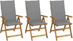 Folding Patio Chairs,Bistro Chair,Patio Funiture,Lawn Chairs,Armchair,Beach Chair,Camp Chair,Coffee Chair,for Outdoor,Fire Pit,Deck,Lawn,Outside,Garden,3 pcs with Cushions Solid Acacia Wood
