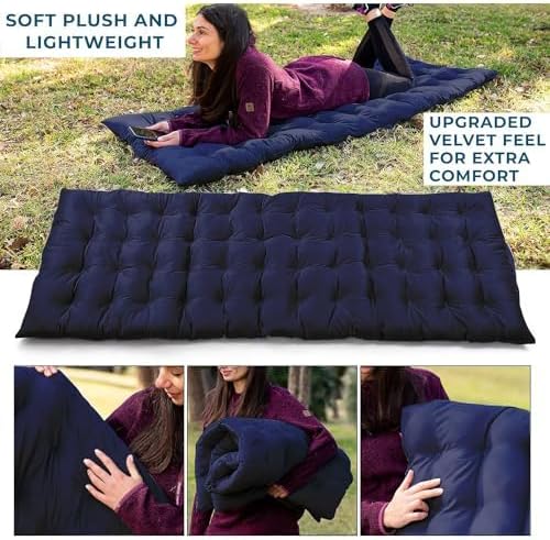Zento Camping Cot Mattress Foam Pad for Adults – Thick Soft Ultra Comfort Sleeping Pad for Traveling Hiking Outdoor or Indoor Use – Lightweight Easy to Carry Foldable Waterproof Adult Cot Mattress