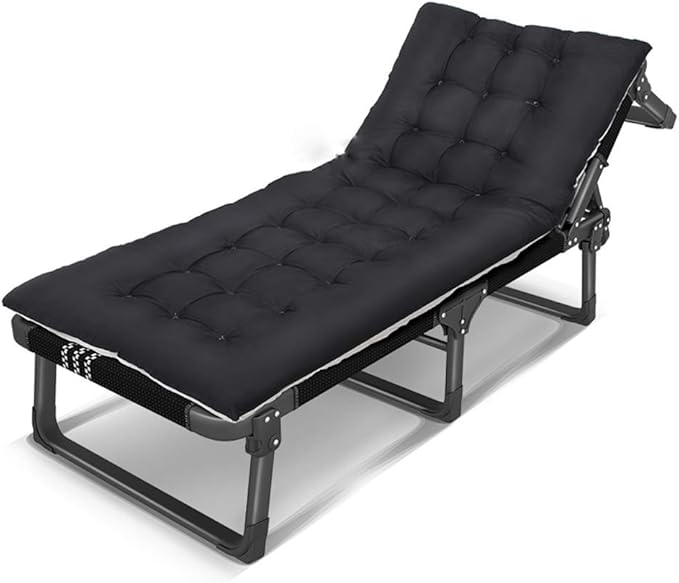 Patio Lounge Chairs Folding Camping Cot,Foldable Camping Bed Outdoor Portable Military Cot for Indoor and Outdoor User, Travel, Base Camp, Hiking, Mountaineerin,with B Mattress