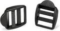 CooBigo 12 Pack Plastic Ladder Lock Buckles, 5/8" Ladder Slider Buckle for Backpack Strap Nylon Webbing Clip Replacement, Outdoor Camping Gear Sleeping Bag Tent Tie Down Strap Accessories (Black)