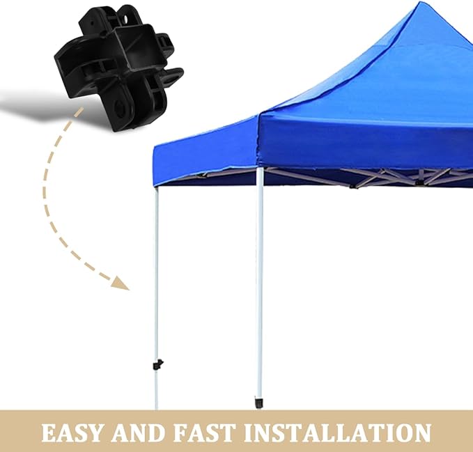 Luxshiny Canopy Parts Tent Support Pole Replacement with Four-Corner Stability Bracket for Rvs Market Stalls and Outdoor Gazebo Easy Installation Portable Tent Pole