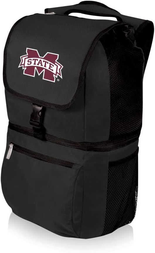 PICNIC TIME NCAA Mississippi State Bulldogs Zuma Backpack Cooler - Soft Cooler Backpack - Lunch Cooler, (Black)