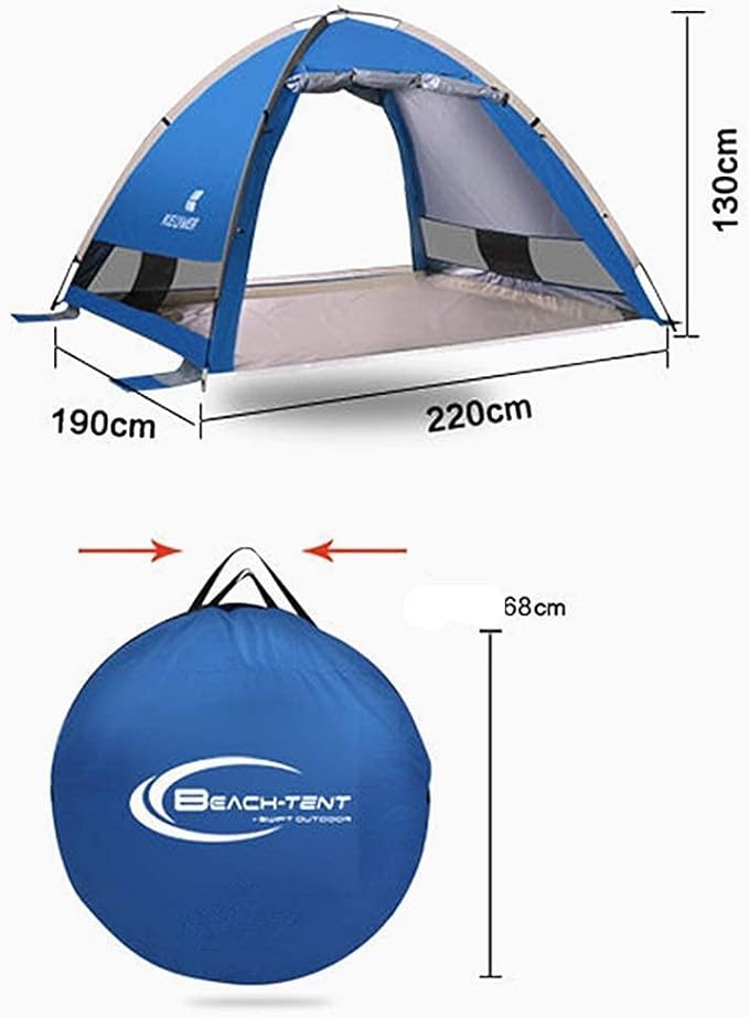 Outdoor Family Tent 3-4 Person Pop Up Camping Tent Portable Sun Shade Tent Canopy Family Instant Automatic Camping Outdoor Tent, Blue
