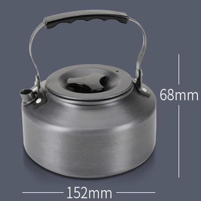 1.1L Portable Ultralight Outdoor Camping Tableware Hiking Collector Heat Ring Water Kettle Teapot Coffee Pot