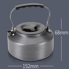 1.1L Portable Ultralight Outdoor Camping Tableware Hiking Collector Heat Ring Water Kettle Teapot Coffee Pot