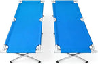 Portable Folding Camping Cot, Heavy Duty Sleeping Bed with Carrying Bag, 610D Oxford Cloth & Lightweight Aluminum Frame, 275lbs Load, Outdoor Cot for Adults, Travel, Hiking, Office (Blue, 2 Pack)