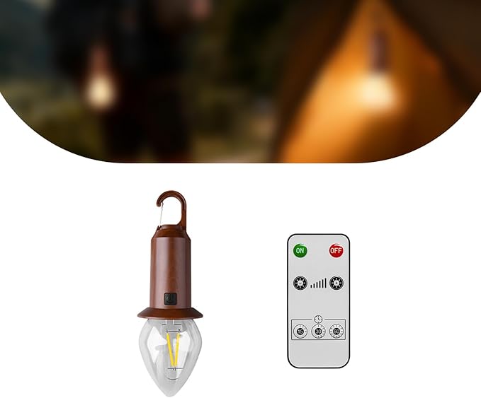 Solar Camping Lights USB Rechargeable Tent Hanging Light Bulb,Portable Outdoor Vintage LED Camping Light,Pendant Emergency Lighting Lantern for Hiking,Backpacking,Fishing,Emergency Outage(Conical)