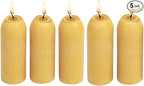 UCO 12-Hour Natural Beeswax, Long-Burning Emergency Candles for Candle Lantern, 5 Pack