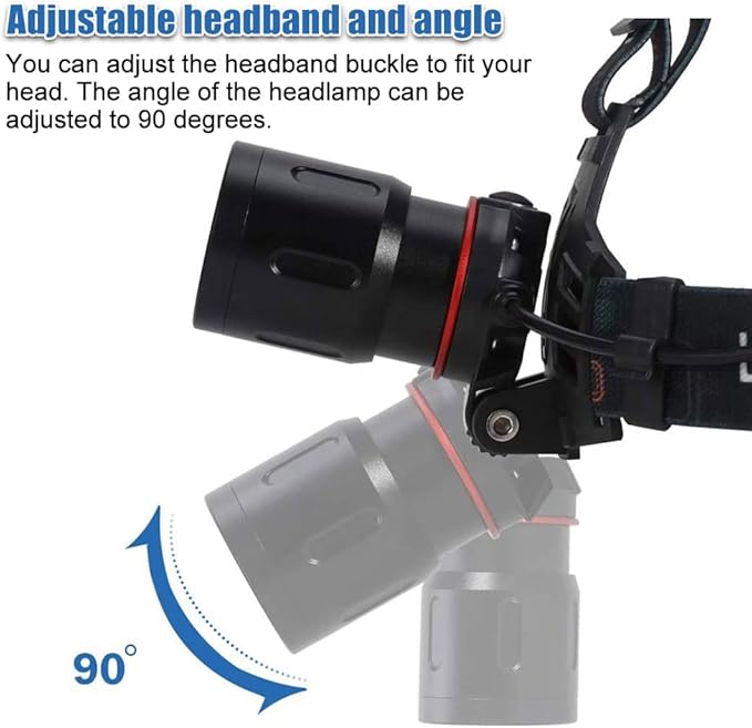 Green LED Headlamp Rechargeable Super Bright Hunting Headlamps Waterproof Headlamp Flashlight Zoomable 3 Modes Headlight for Hunting Fishing Running
