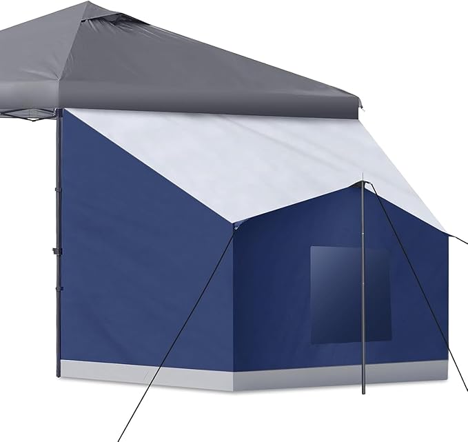 Camping Cube Side Tent for 10x10 Pop Up Canopy, Waterproof Gazebo Room with Mesh Windows, Easy Setup Canopy Side Tent for Family Camping, Market Booth, Backyard Use (Canopy Not Included)