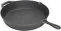 12" Cast Iron Skillet (Black), By Home Basics | Frying Pan For Pancakes, Meat, and Fish | Large Skillet For Stovetop and Campfire | Nonstick With Pour Spouts