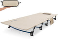FUNDANGO Ultralight Folding Camping Cot, Extra Long Backpacking Camping Cots for Adults Portable Cot Bed for Hiking Travel Home Mountaineering, Beige