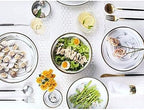 Dinner Plate Stylish Dinner Set for Restaurant and Home, Dinnerware Set Ceramics European Style Marble Dishes and Plates Porcelain Cake Dish Pastry Fruit Tray Ceramic Tableware Steak Dinner Pl (8 Peop