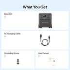 BLUETTI Elite 400 Portable Power Station, 3840Wh LFP Batttery Backup with 2600W AC Outlets (3900W Power Lifting), High Capacity Solar Generator with Wheels for Home Backup, Outage, RV Life, Camping