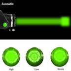 Green LED Headlamp Rechargeable Motion Sensor Super Bright Hunting Headlamps Waterproof Headlamp Flashlight Zoomable 3 Modes Headlight for Hunting Fishing Running
